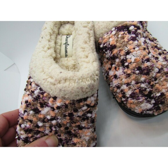 Womens Chunky Textured  Slippers Sm 5-6 Lined Multi Color Back Slide Dream Foams - Picture 6 of 10